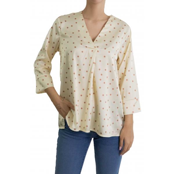 Blusa con pois con scollo a V
